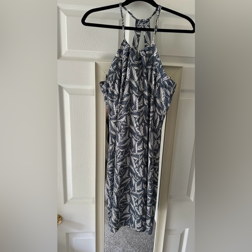 Eddie Bauer Black and White Leaf Print Dress